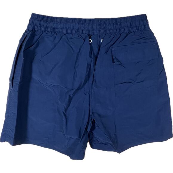Polo Ralph Lauren Navy Yellow Lined Swim Trunks Bathing Suit Boardshorts Men M - Picture 3 of 9